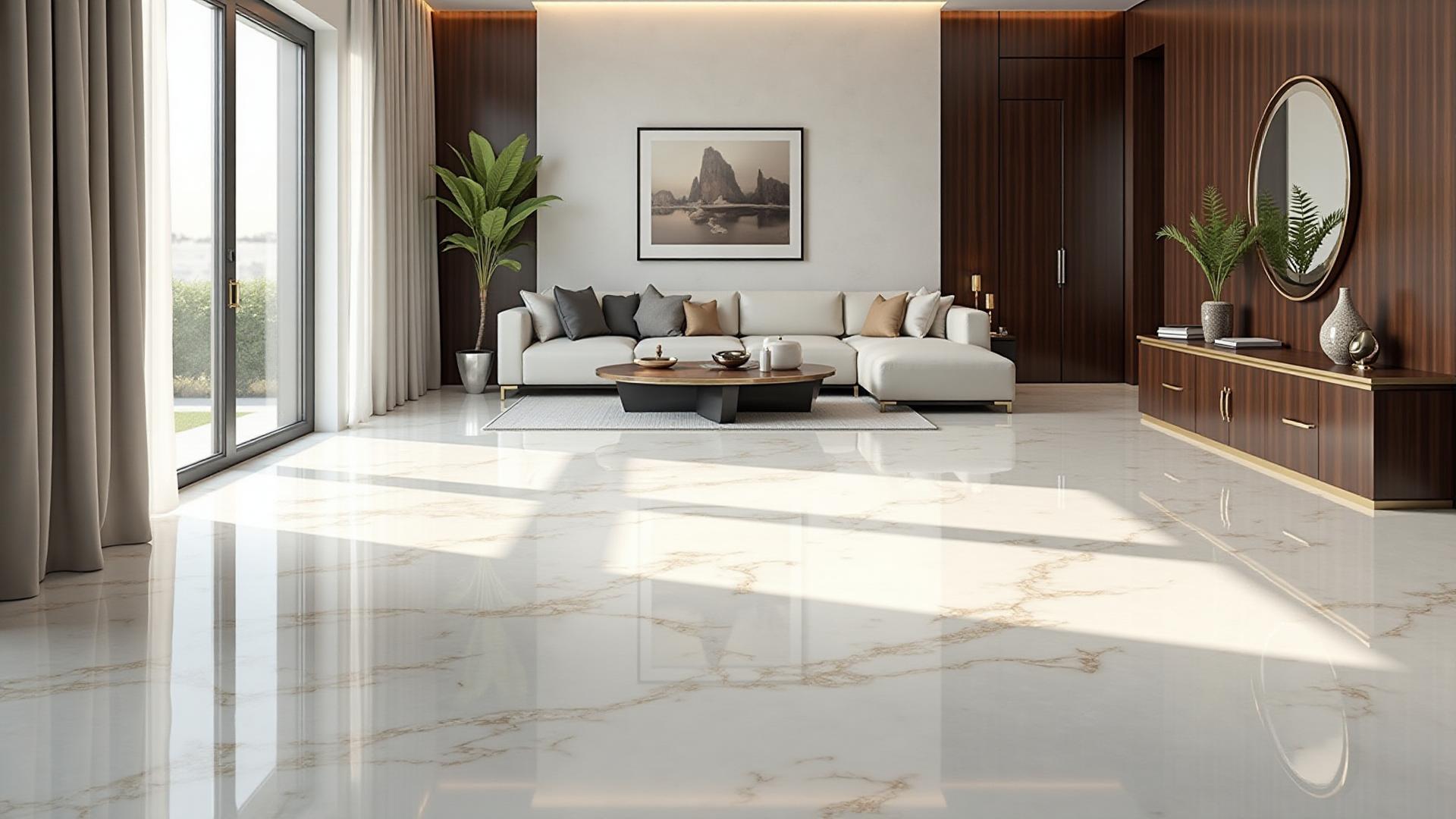 Polished marble restoration showcasing elegant stone surface
